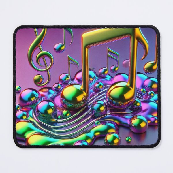 Item preview, Iridescent Liquid Musical Notes on Purple Silver Gradient designed and sold by Pioneer Spirit Market.