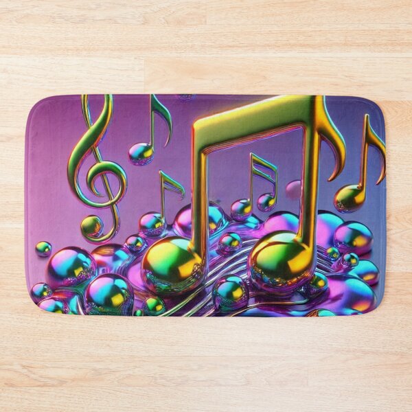 Item preview, Iridescent Liquid Musical Notes on Purple Silver Gradient designed and sold by Pioneer Spirit Market.