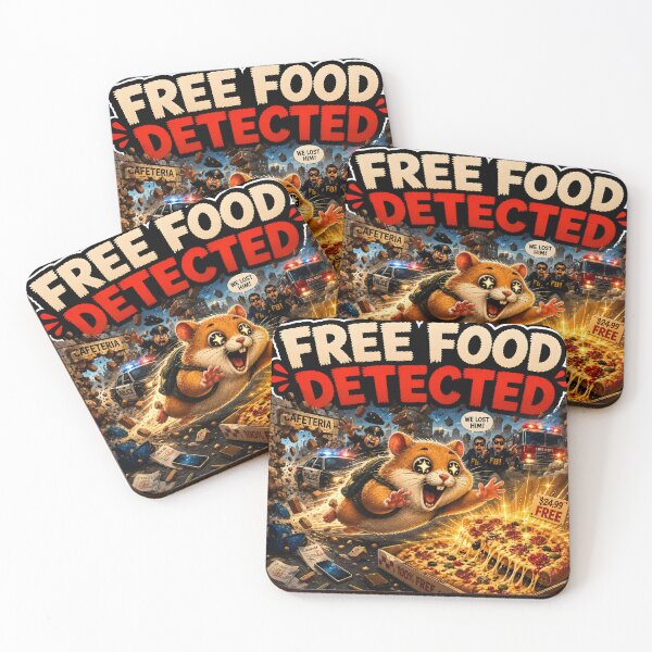 Item preview, Free Food Detected Funny Hamster Pizza Meme Sticker designed and sold by Easternpantry.