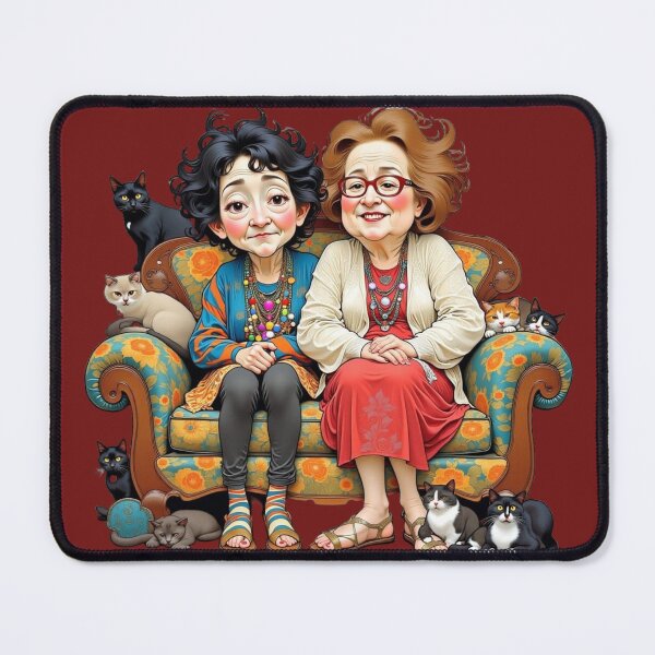 Item preview, Comical Lady Friends with Cats designed and sold by Beyond The Canvas.