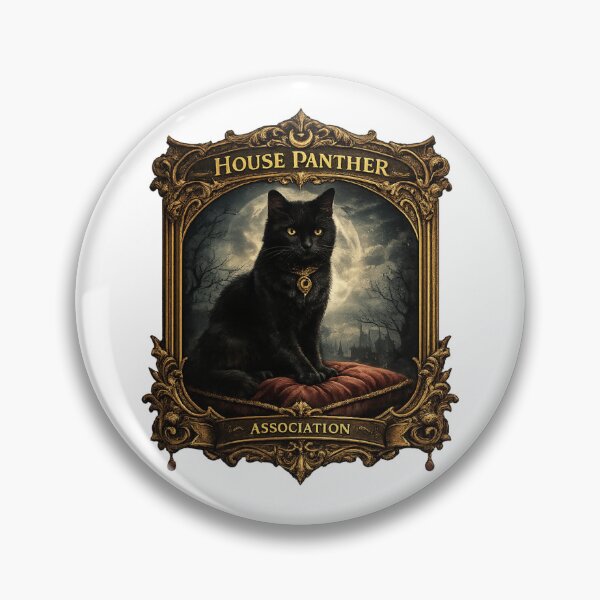 Item preview, House Panther Association Gothic Black Cat Vintage Society Emblem Sticker designed and sold by MrDev.
