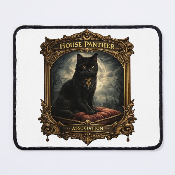 Item preview, House Panther Association Gothic Black Cat Vintage Society Emblem Sticker designed and sold by MrDev.
