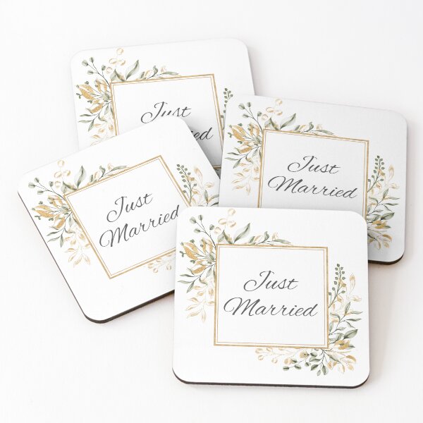 Item preview, Elegant Botanical "Just Married" Wedding Keepsake designed and sold by SHAN-NO.
