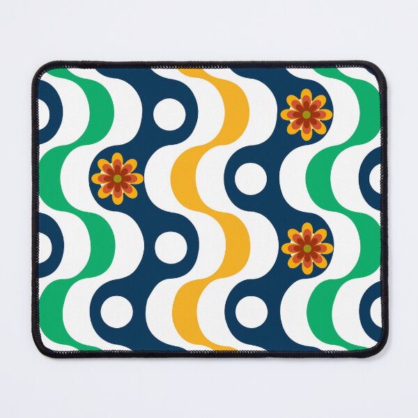 Item preview, Colorful Abstract Wavy Pattern with Groovy Flower designed and sold by shazdesign24.