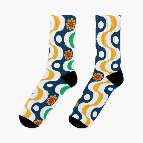 Item preview, Colorful Abstract Wavy Pattern with Groovy Flower designed and sold by shazdesign24.