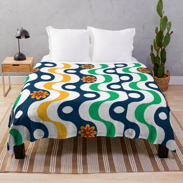 Item preview, Colorful Abstract Wavy Pattern with Groovy Flower designed and sold by shazdesign24.