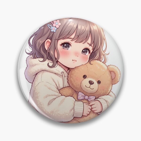 Item preview, Kawaii Teddy Hug Kid – Cute Cozy Anime Aesthetic designed and sold by krishna-artdesigns.