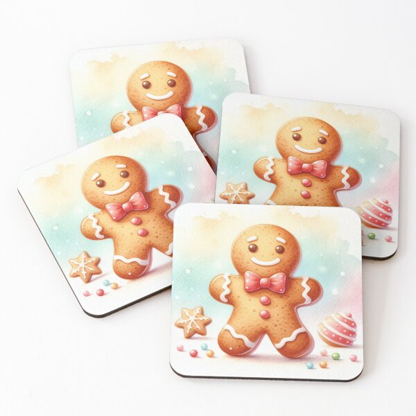 Item preview, Cute Gingerbread Man Cookie with Bow Tie - Christmas Watercolor Art designed and sold by Pioneer Spirit Market.