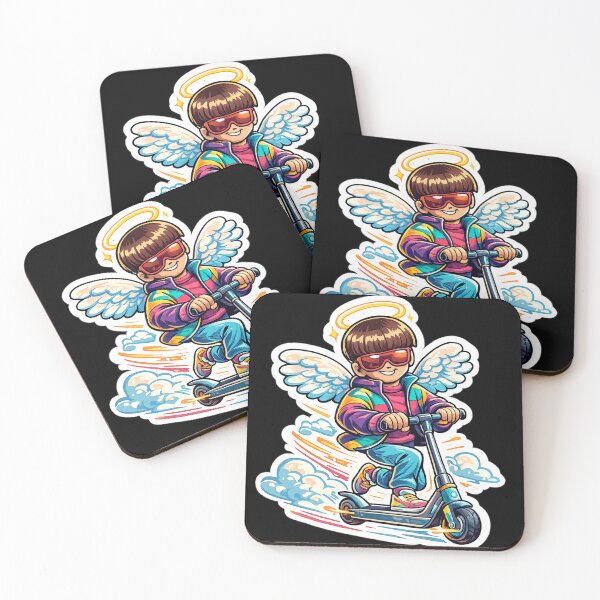 Item preview, Life Goes On Scooter Angel Retro Cartoon Sticker . designed and sold by  TrendForge.