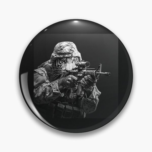 Item preview, Black and White Tactical Tiger Soldier Art designed and sold by inkoutninja.