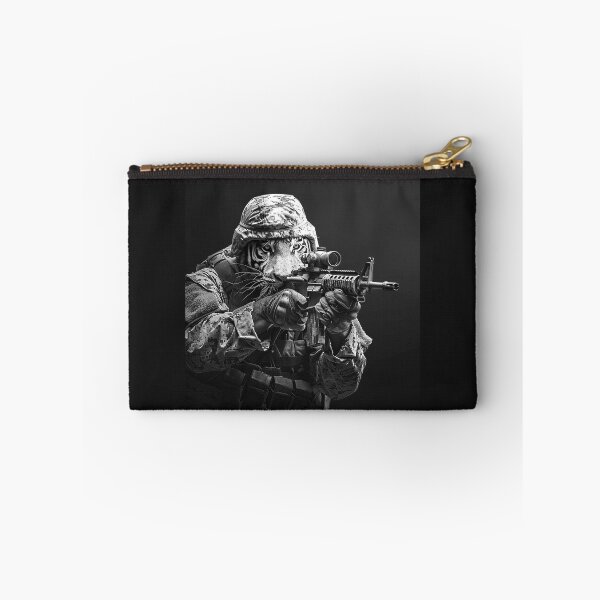 Item preview, Black and White Tactical Tiger Soldier Art designed and sold by inkoutninja.