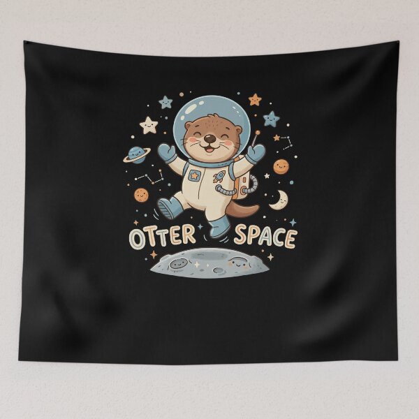 Item preview, Cute Otter Space Astronaut Kawaii Animal Pun designed and sold by snowry.