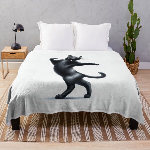 Item preview, Sleek Black Cat Dancing on Hind Legs Watercolor designed and sold by Pioneer Spirit Market.