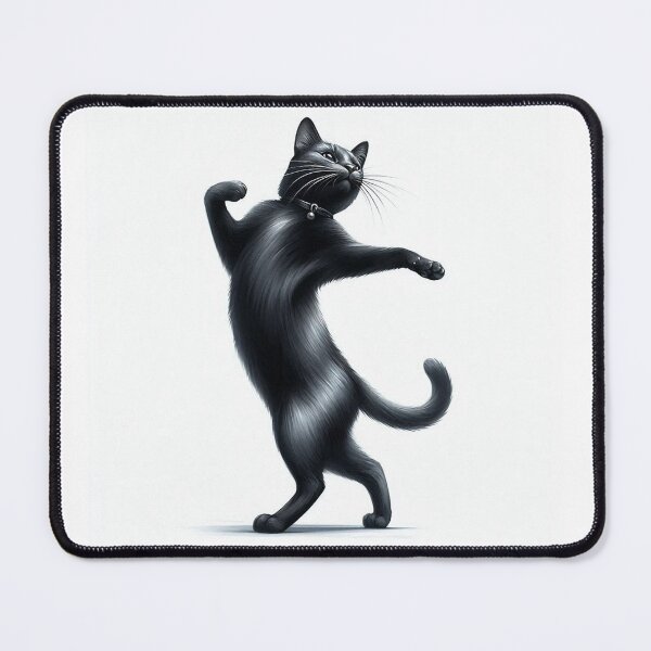 Item preview, Sleek Black Cat Dancing on Hind Legs Watercolor designed and sold by Pioneer Spirit Market.