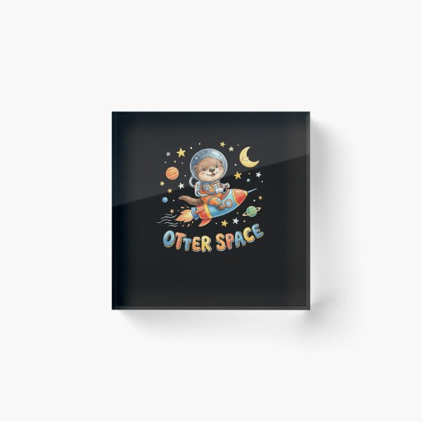 Item preview, OTTER SPACE Adorable Astronaut Otter Flying Rocket designed and sold by snowry.