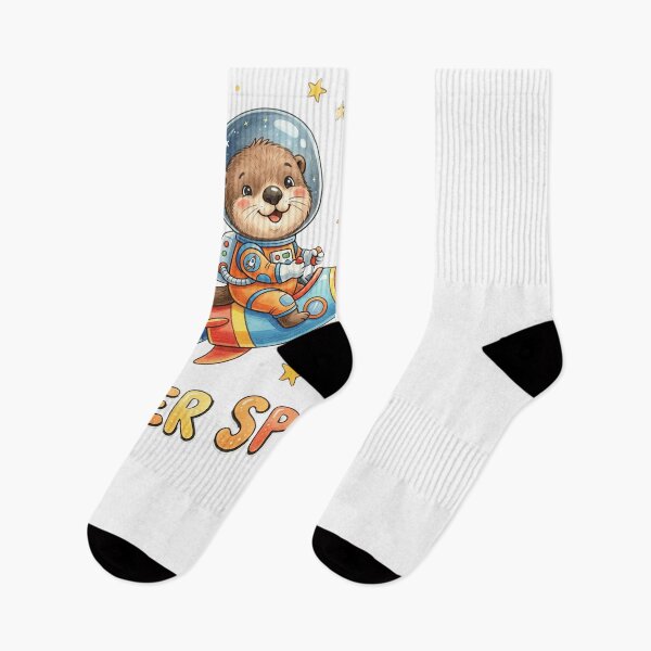 Item preview, OTTER SPACE Adorable Astronaut Otter Flying Rocket designed and sold by snowry.