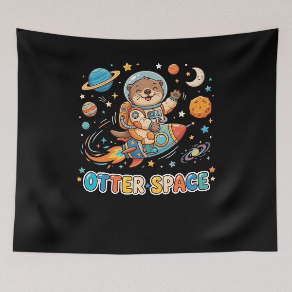 Item preview, OTTER SPACE Cute Astronaut Rocket Animal Design designed and sold by snowry.