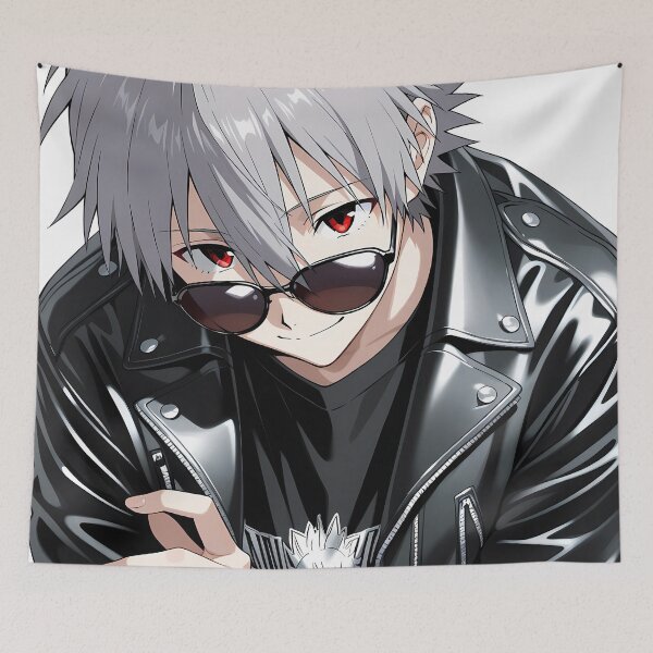 Item preview, Kaworu Nagisa Neon Genesis Evangelion Dark Leather Closeup designed and sold by MicaheHaffner.
