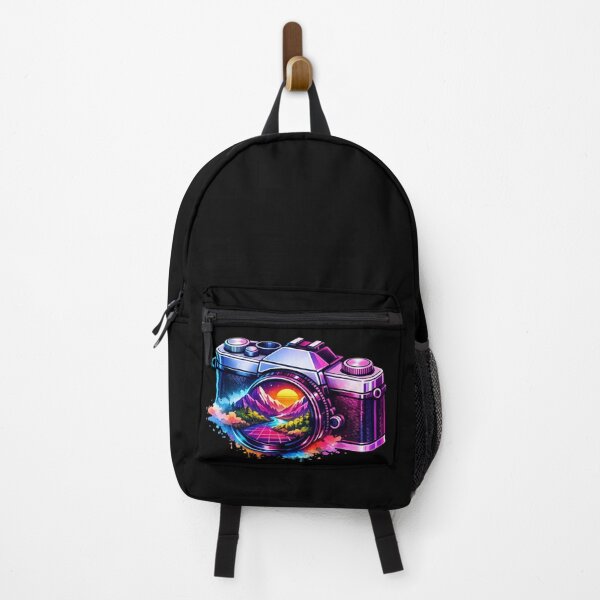 Item preview, Synthwave Retro Camera Neon Watercolor Art Photography Lover designed and sold by ArtoryWorks.