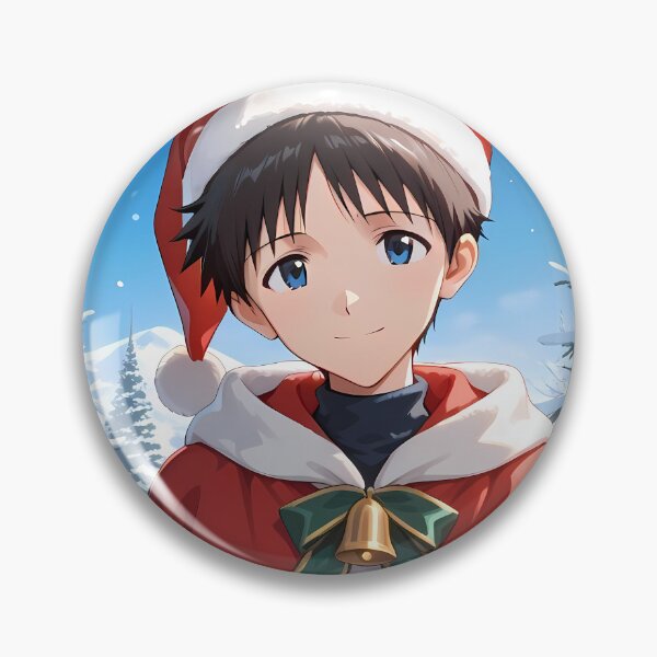 Item preview, Shinji Ikari Neon Genesis Evangelion Winter Bell Santa Look designed and sold by MicaheHaffner.