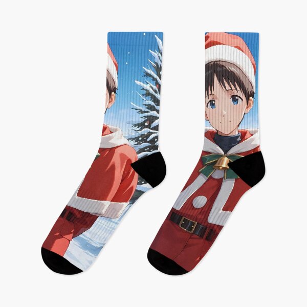 Item preview, Shinji Ikari Neon Genesis Evangelion Winter Bell Santa Look designed and sold by MicaheHaffner.