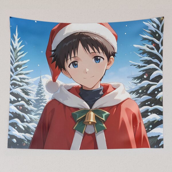 Item preview, Shinji Ikari Neon Genesis Evangelion Winter Bell Santa Look designed and sold by MicaheHaffner.