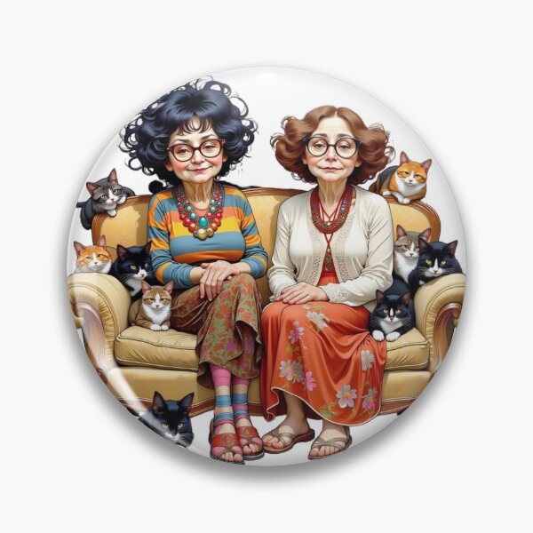 Item preview, Comical Lady Friends with Cats #2 designed and sold by Beyond The Canvas.