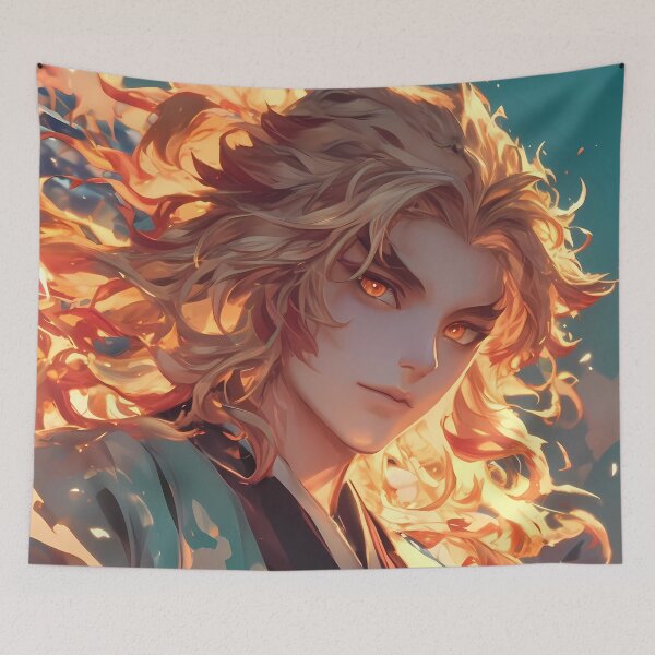 Item preview, Kyojuro Rengoku Demon Slayer Flame Gaze Sky Scene designed and sold by MicaheHaffner.