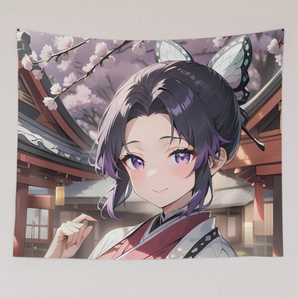 Item preview, Shinobu Kocho Demon Slayer Sakura Shrine Gentle Smile designed and sold by MicaheHaffner.