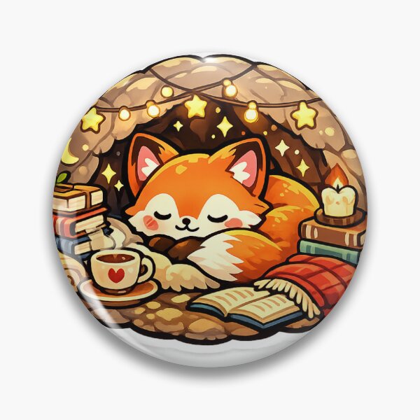 Item preview, Reading Fox Sticker Kawaii Cozy Book Lover Aesthetic for Readers & Introverts designed and sold by CutePrintCorner.