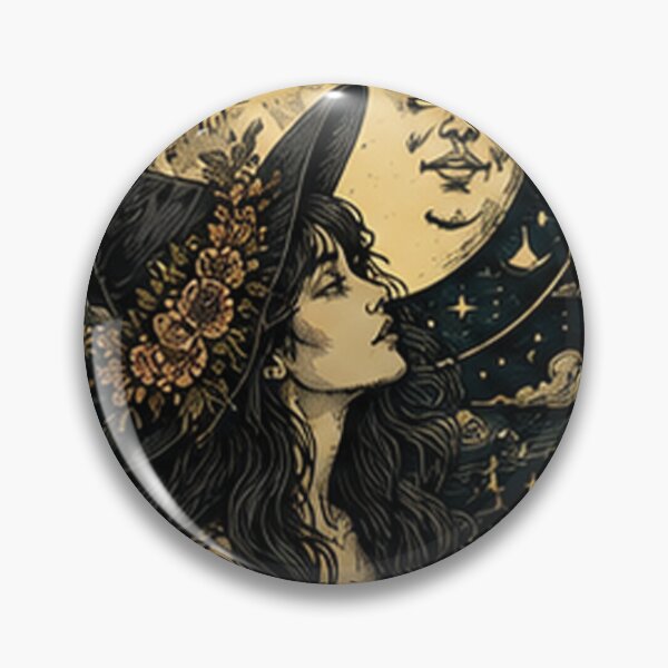 Item preview, Stay Wild Moon Child | Vintage Witchcore Celestial Moon Art designed and sold by Mystic & Celestial Art.