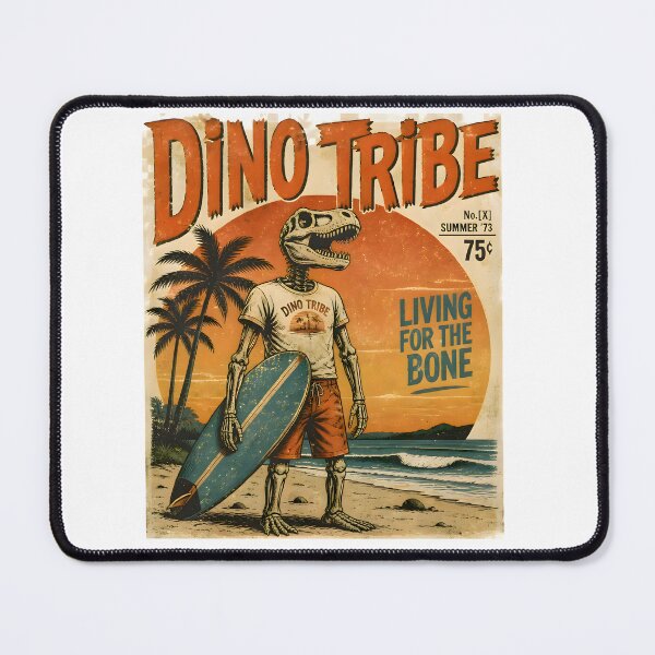 Item preview, Retro Dinosaur Skeleton Surfer Poster designed and sold by PreeCha Art & Co..