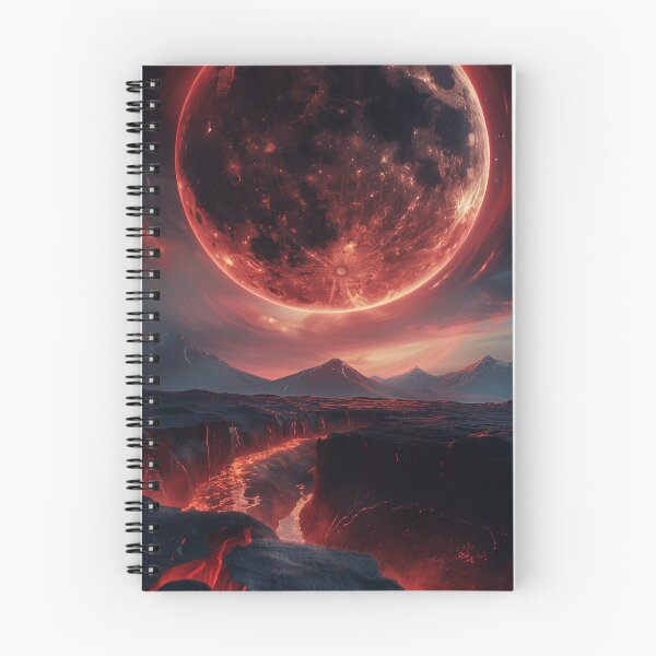Item preview, Crimson Blood Moon Above Volcanic World designed and sold by QuantumDrift.