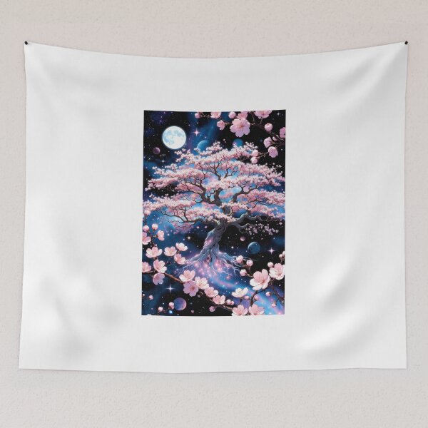 Item preview, Cosmic Sakura Tree | Celestial Cherry Blossom Galaxy Art designed and sold by Mystic & Celestial Art.