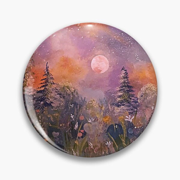 Item preview, Mystical Meadow Sunset and Pink Moon Painting designed and sold by ArtistsAtticWI.