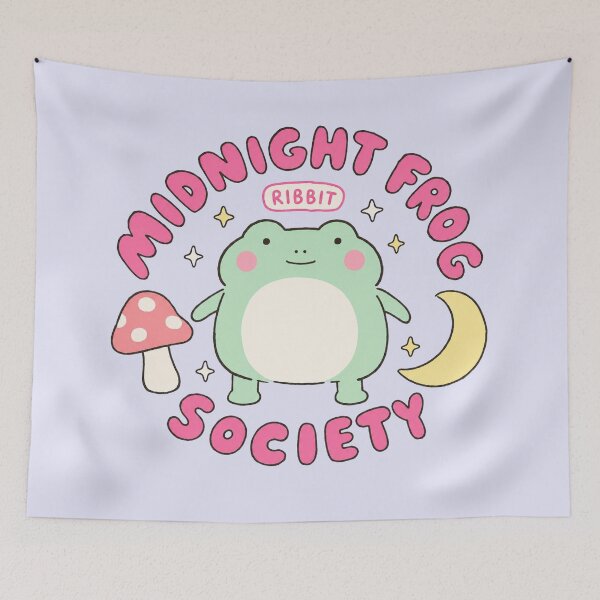 Item preview, Cute Midnight Frog Society Kawaii Pastel Mushroom designed and sold by bosamji.