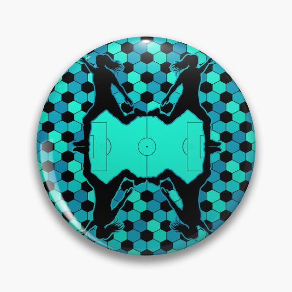Item preview, Symmetrical Soccer Aqua Blue Women's Football Art  designed and sold by BlackthornDsign.