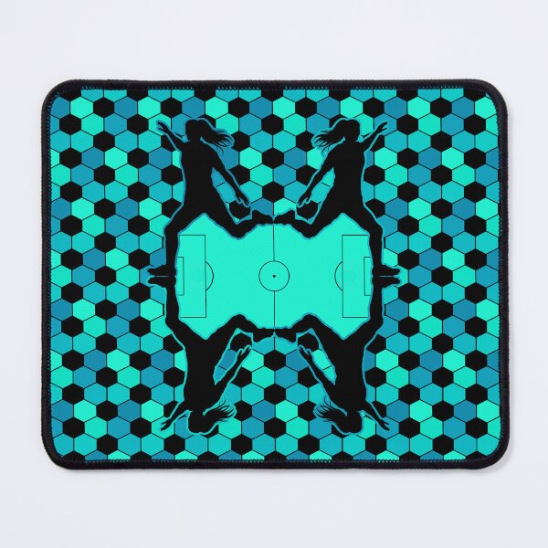 Item preview, Symmetrical Soccer Aqua Blue Women's Football Art designed and sold by BlackthornDsign.