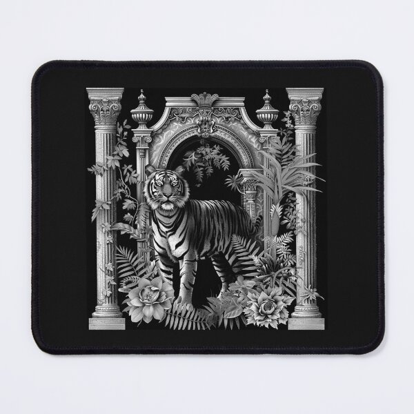 Item preview, Black and White Tiger Temple Botanical Art designed and sold by inkoutninja.