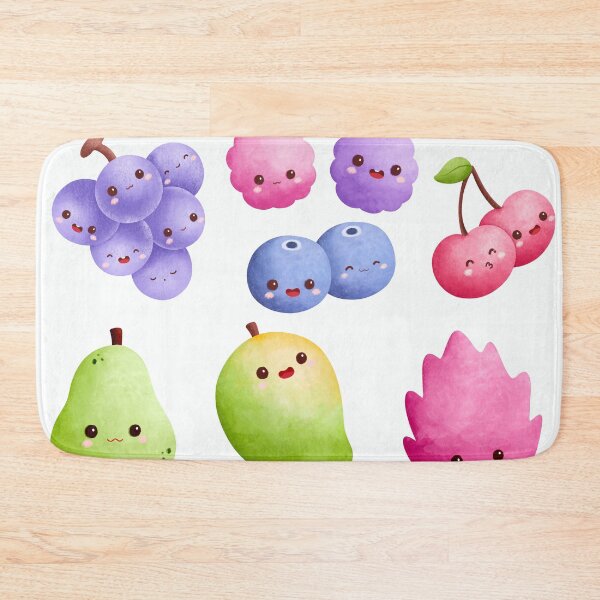 Aperçu de l'œuvre Planche d'autocollants de fruits kawaii à l'aquarelle – Collection baies, mangue, poire et fruit du dragon créée et vendue par FestivityFinds.