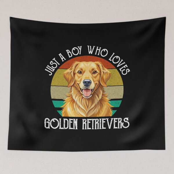 Item preview, Just A Boy Who Loves Golden Retrievers designed and sold by Cat Lady Designs.