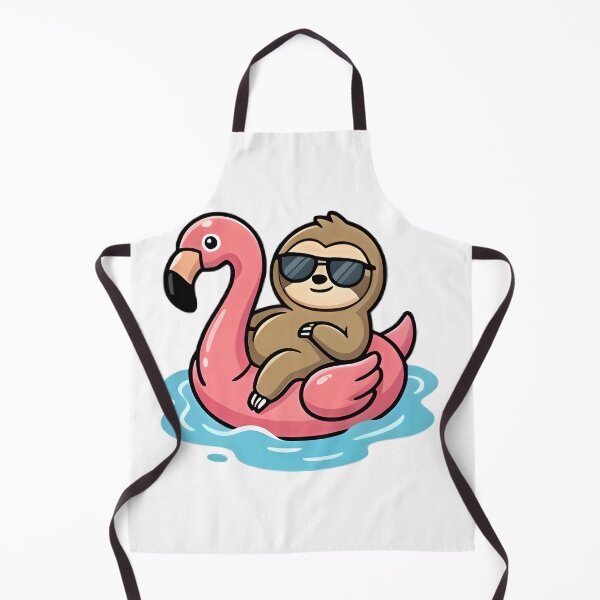 Item preview, Cute Sloth Chilling on Flamingo Pool Float designed and sold by KCasual.