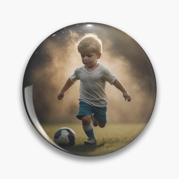 Item preview, Little Blonde Boy Playing Soccer Ball Golden Sunset Light designed and sold by UmSkelig834.