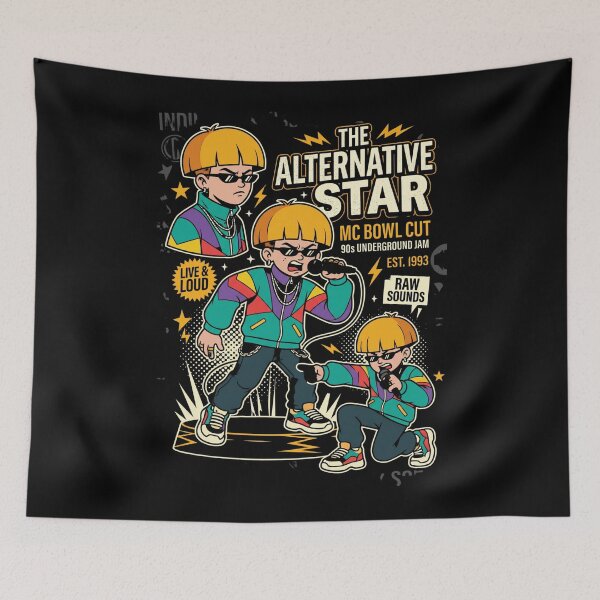 Item preview, Retro 90s Alternative Star Bowl Cut Collage designed and sold by Tel A Pet.