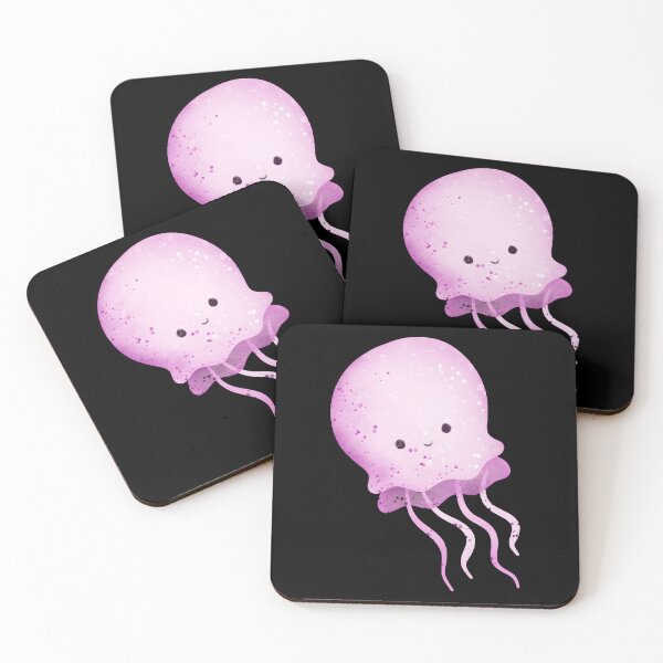 Item preview, Cute Pink Watercolor Jellyfish Kawaii Sticker designed and sold by FestivityFinds.