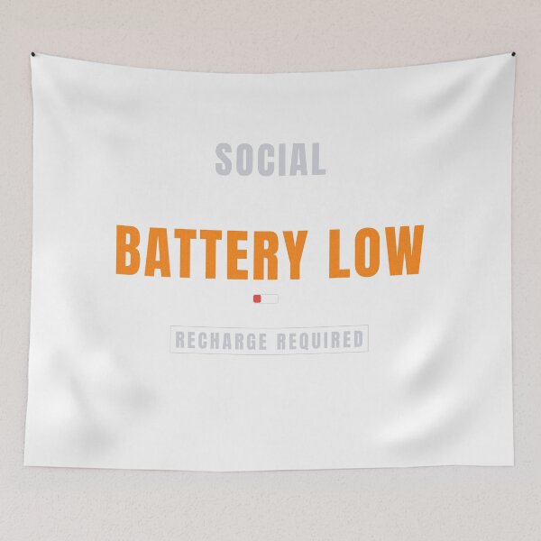 Item preview, Social Battery Low | Introvert Humor Typography Design designed and sold by HeartAndArtShop.