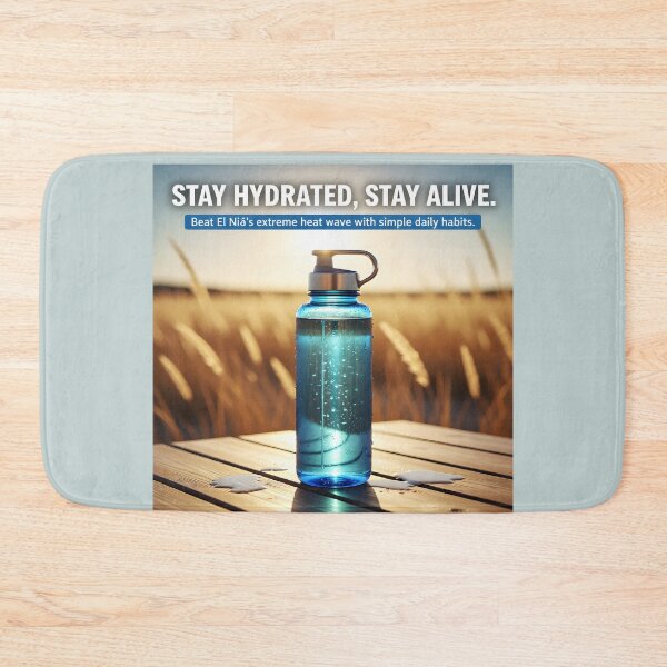Item preview, El Niño Heatwave Hydration Essentials | Reusable Insulated Water Bottle Wellness Campaign designed and sold by Creative-RE.