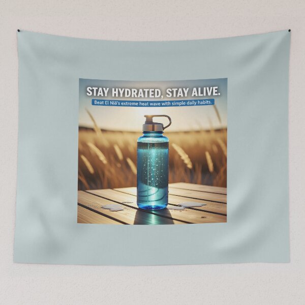 Item preview, El Niño Heatwave Hydration Essentials | Reusable Insulated Water Bottle Wellness Campaign designed and sold by Creative-RE.