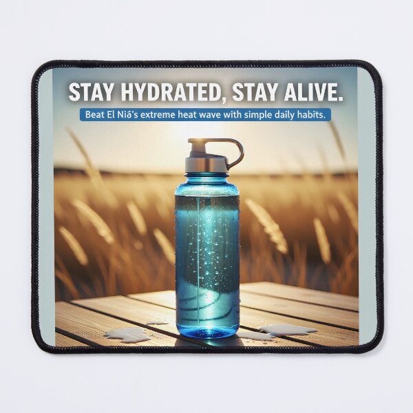 Item preview, El Niño Heatwave Hydration Essentials | Reusable Insulated Water Bottle Wellness Campaign designed and sold by Creative-RE.