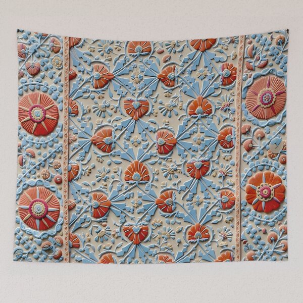 Item preview, Shakhrisyabz Uzbekistan Suzani Embroidery Print designed and sold by Vicky Brago-Mitchell®.